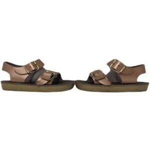 Salt Water Sandals Blush Pink Rose Gold Metallic Leather Shoes Infant Girls Size